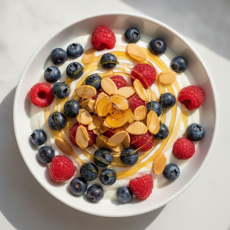 Creamy Greek Yogurt with Fresh Berries and Toasted Almonds