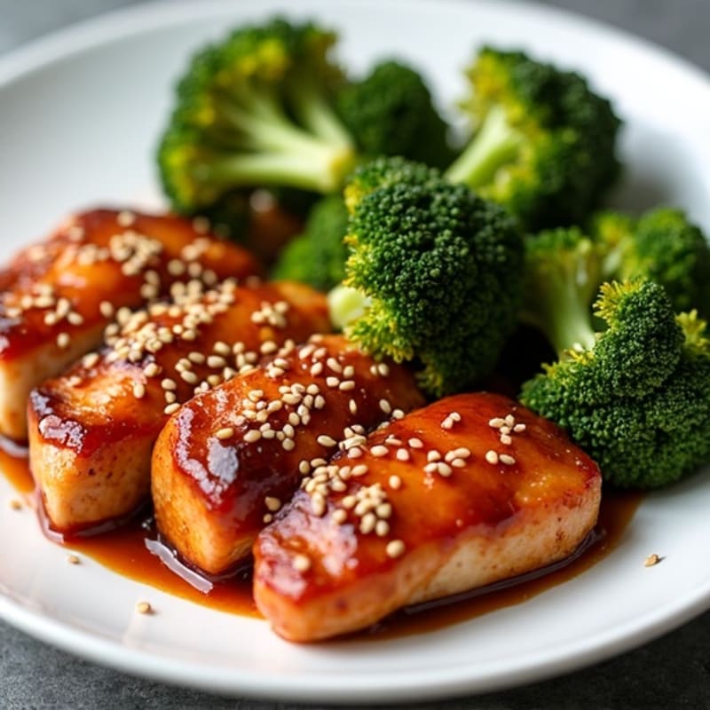 Sticky Gochujang Glazed Chicken with Roasted Sesame Broccoli