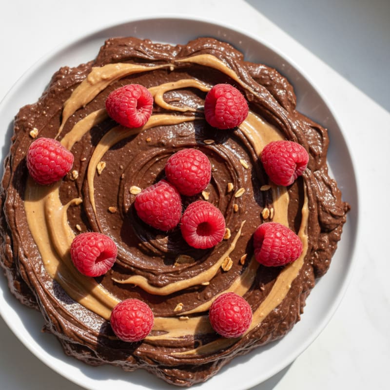 Silky Vegan Chocolate Protein Pudding with Almond Butter