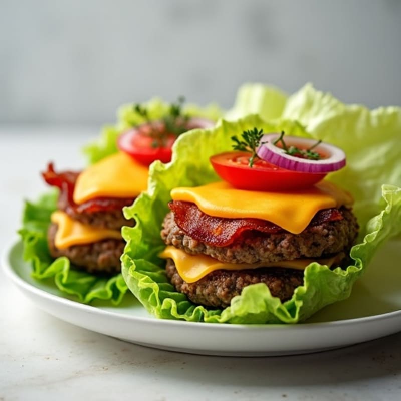 Crispy Bacon Cheeseburger Lettuce Wraps