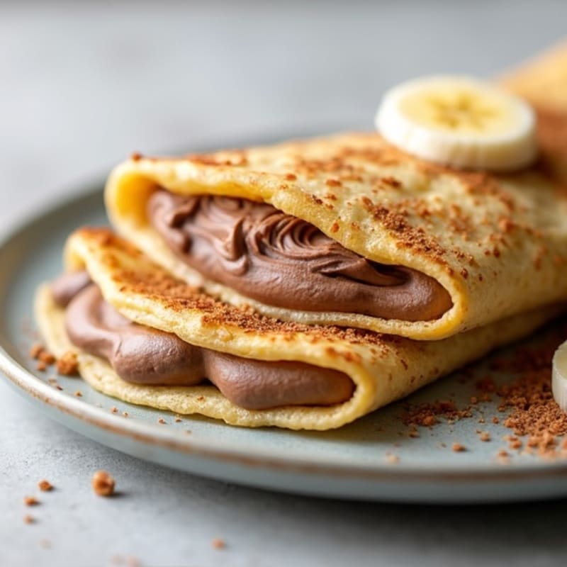 Banana Oat Flour Crepes with Creamy Chocolate-Hazelnut Filling