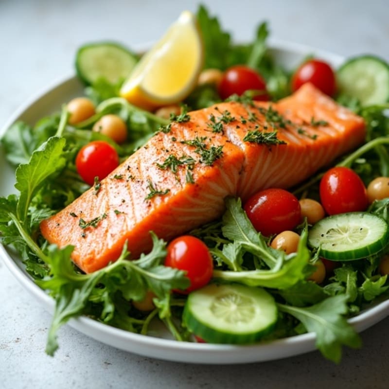 Herb-Roasted Salmon Salad with Fresh Greens