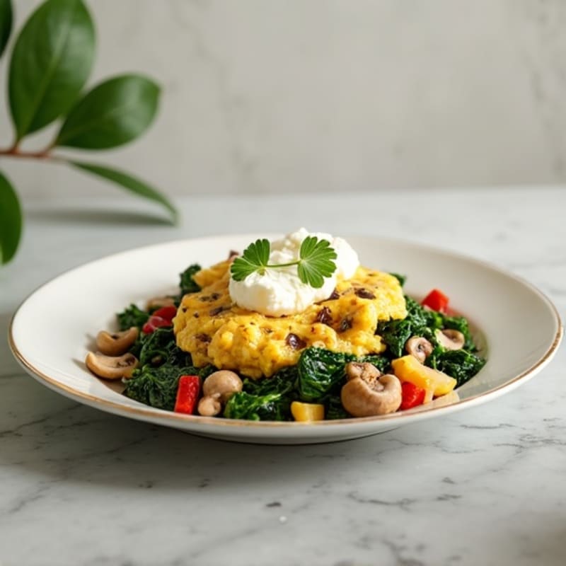 Protein-Packed Spinach & Mushroom Egg Scramble
