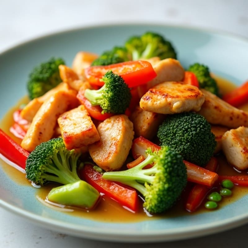 Tender Chicken Stir-Fry with Crisp Vegetables and Savory Ginger Sauce