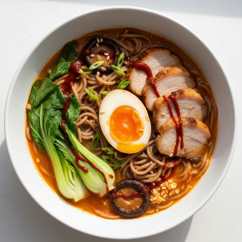 Sriracha Pork Ramen with Jammy Egg