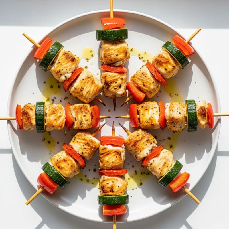 Herb-Roasted Chicken and Veggie Skewers