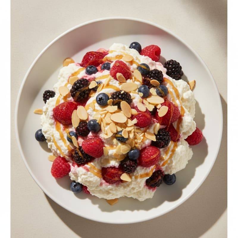 Greek Yogurt Protein Mousse with Mixed Berries