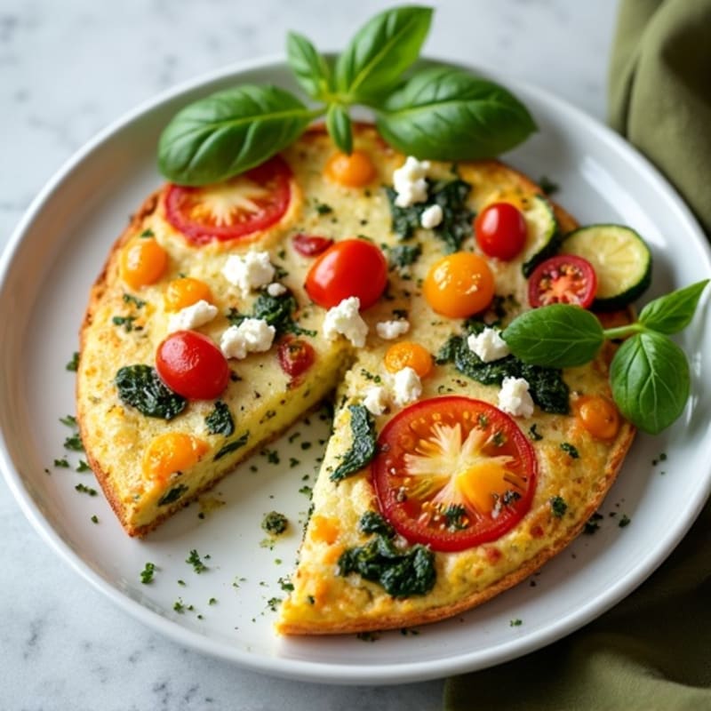 Fluffy Mediterranean Herb Frittata with Roasted Vegetables