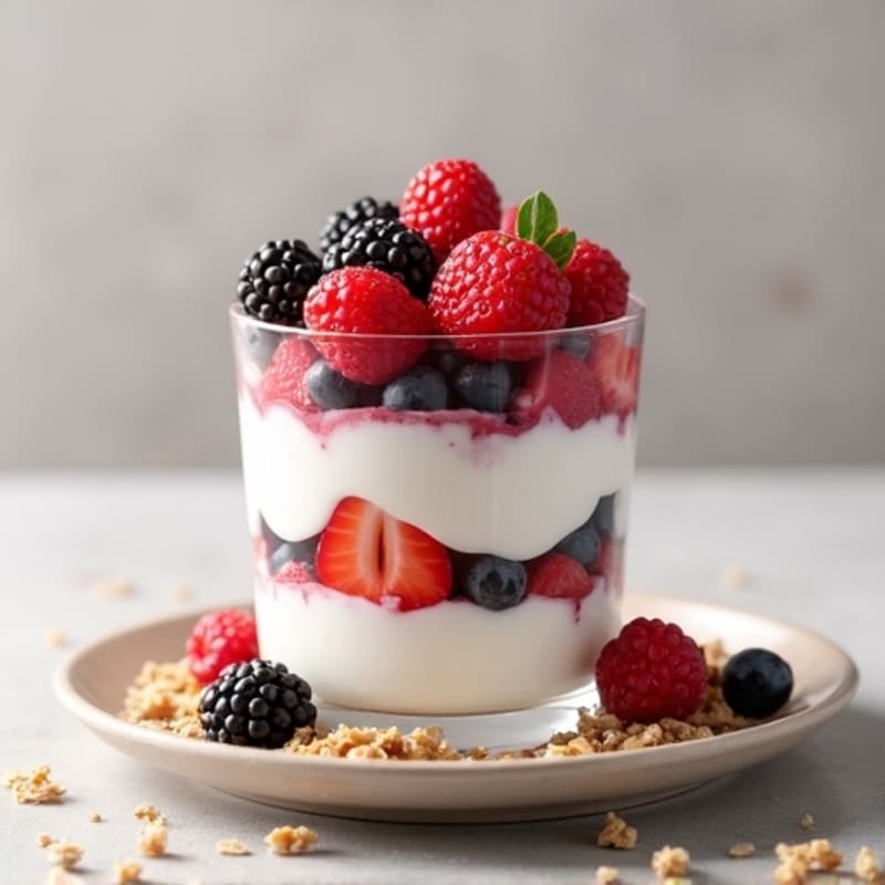 Greek Yogurt Protein Parfait with Mixed Berries