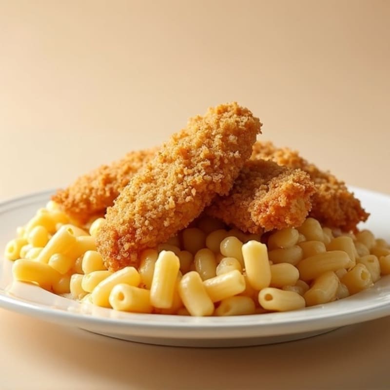 Crispy Panko-Crusted Chicken Tenders with Protein Mac