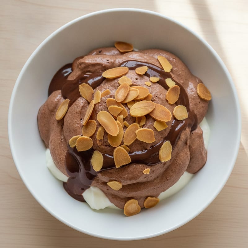 Silky Chocolate Protein Pudding with Almonds