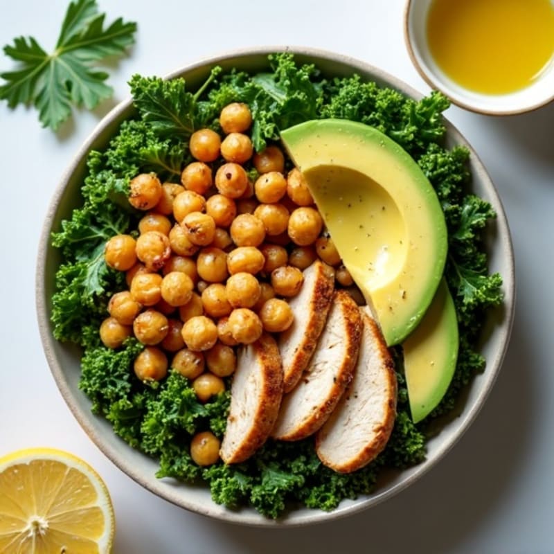Crunchy Avocado Kale Bowl with Citrus Vinaigrette