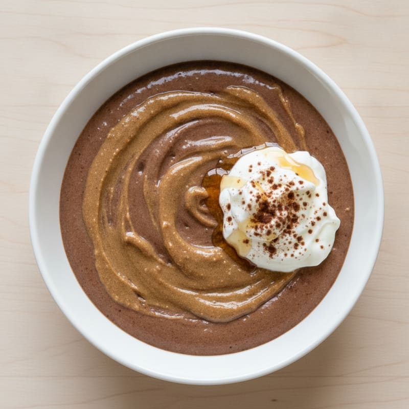 Silky Chocolate Protein Pudding with Almond Butter Swirl