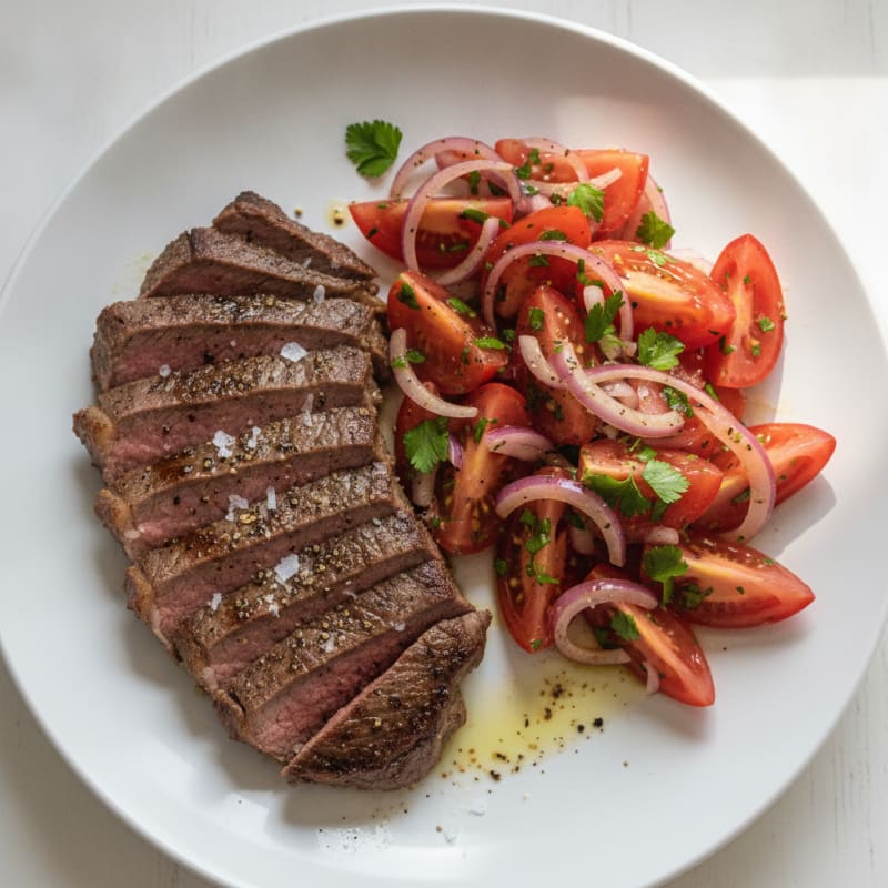 Skirt Steak with Roma Tomato Salad
