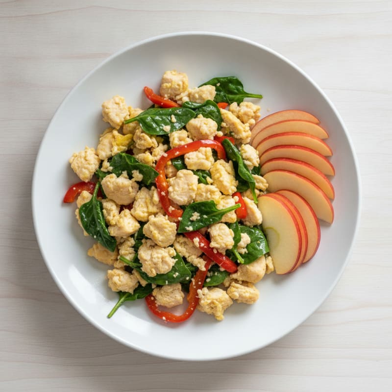 Egg White and Chicken Vegetable Scramble