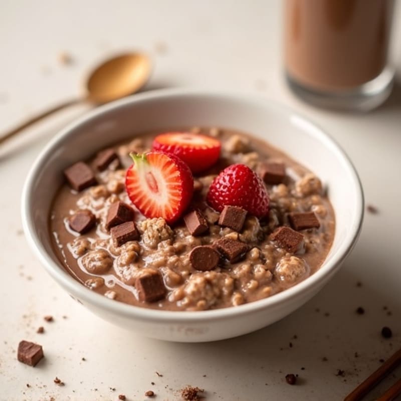 Creamy Peanut Butter Chocolate Protein Overnight Oats