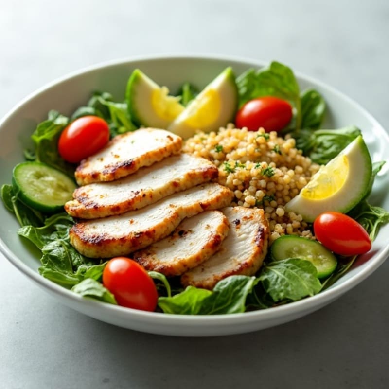 Grilled Chicken and Quinoa Salad with Fresh Greens