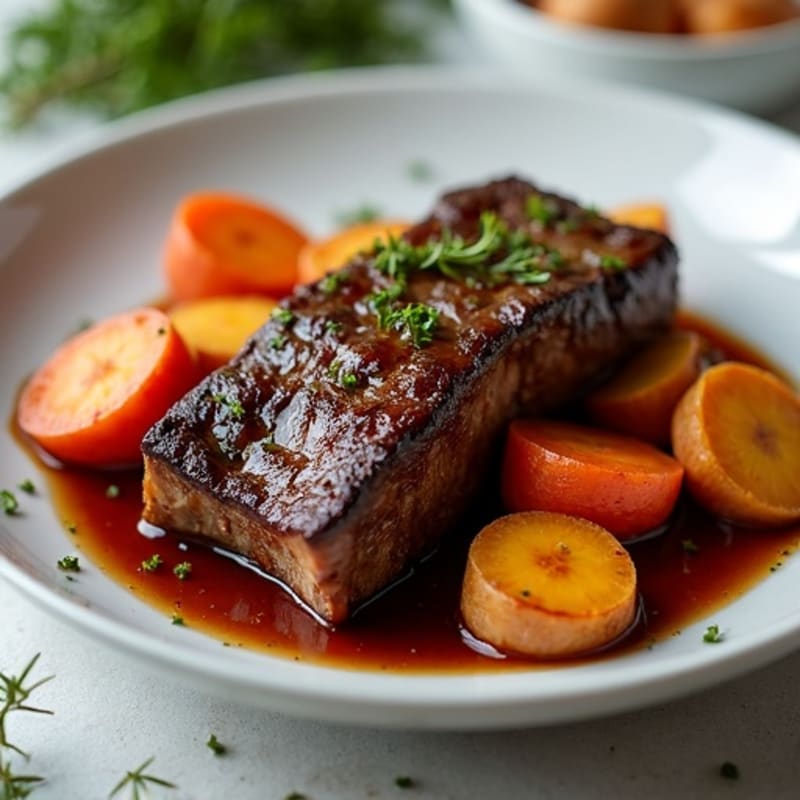 Tender Slow-Braised Short Ribs with Roasted Root Vegetables