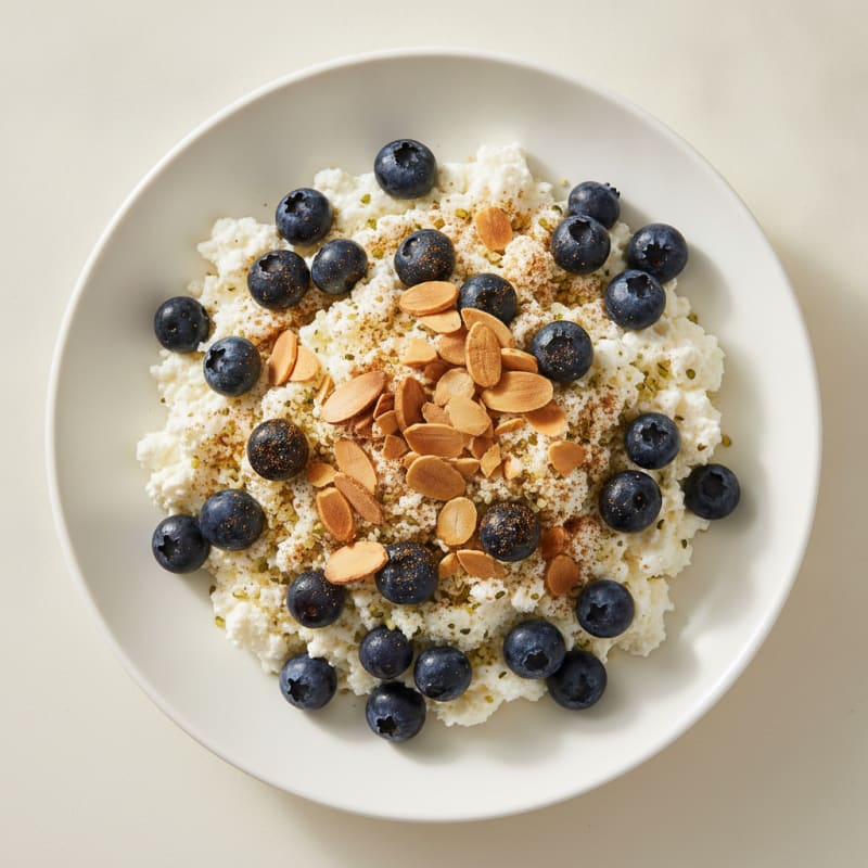 Cottage Cheese and Berry Protein Parfait with Almonds