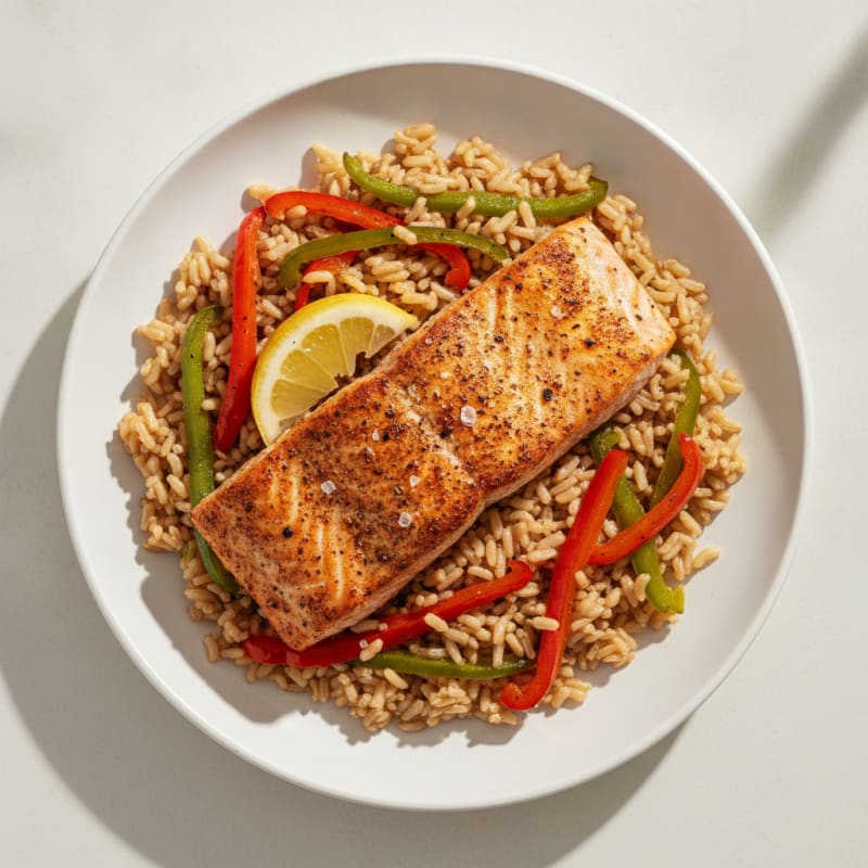 Cajun Salmon with Brown Rice