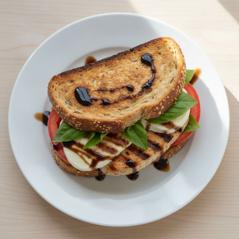 Grilled Caprese Chicken Sandwich with Balsamic Glaze
