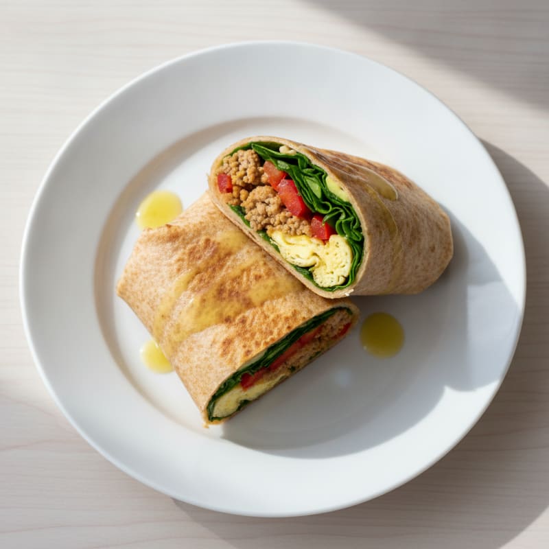 Savory Egg and Sausage Breakfast Burrito