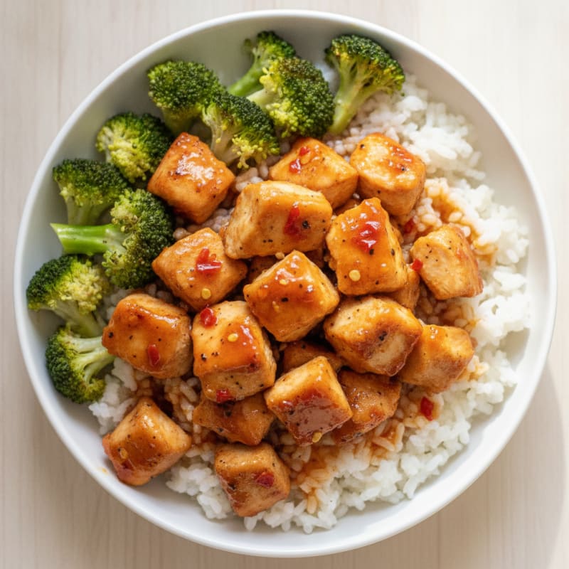 Hot Honey Chicken and Rice Bowl