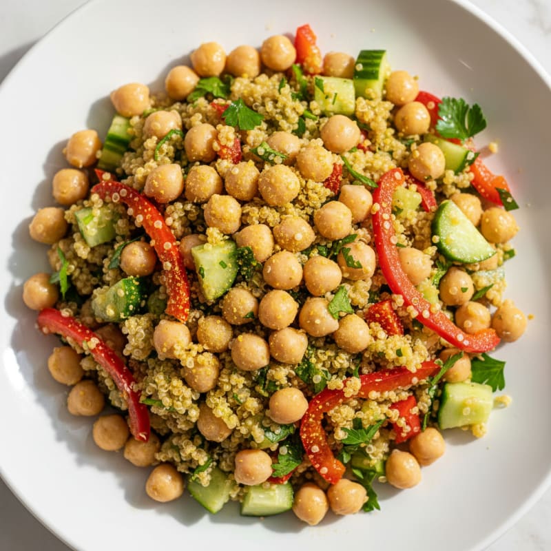 Chickpea and Quinoa Salad with Crunchy Vegetables