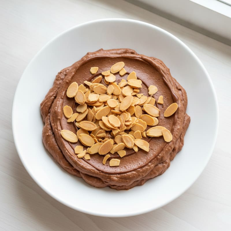 Silky Chocolate Protein Pudding with Toasted Almonds
