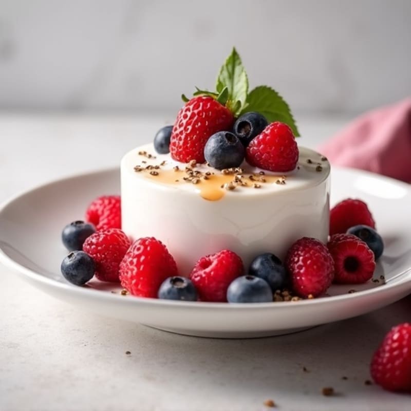 Silky Greek Yogurt Protein Mousse with Berries