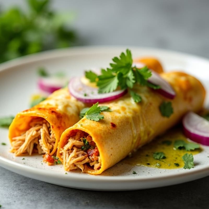 Salsa Verde Shredded Chicken Enchiladas