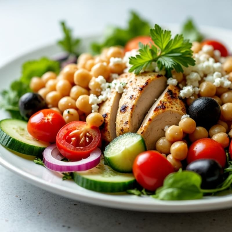Fresh Mediterranean Chopped Salad with Herb-Marinated Feta