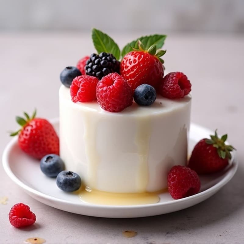 Silky Greek Yogurt Protein Pudding with Mixed Berries