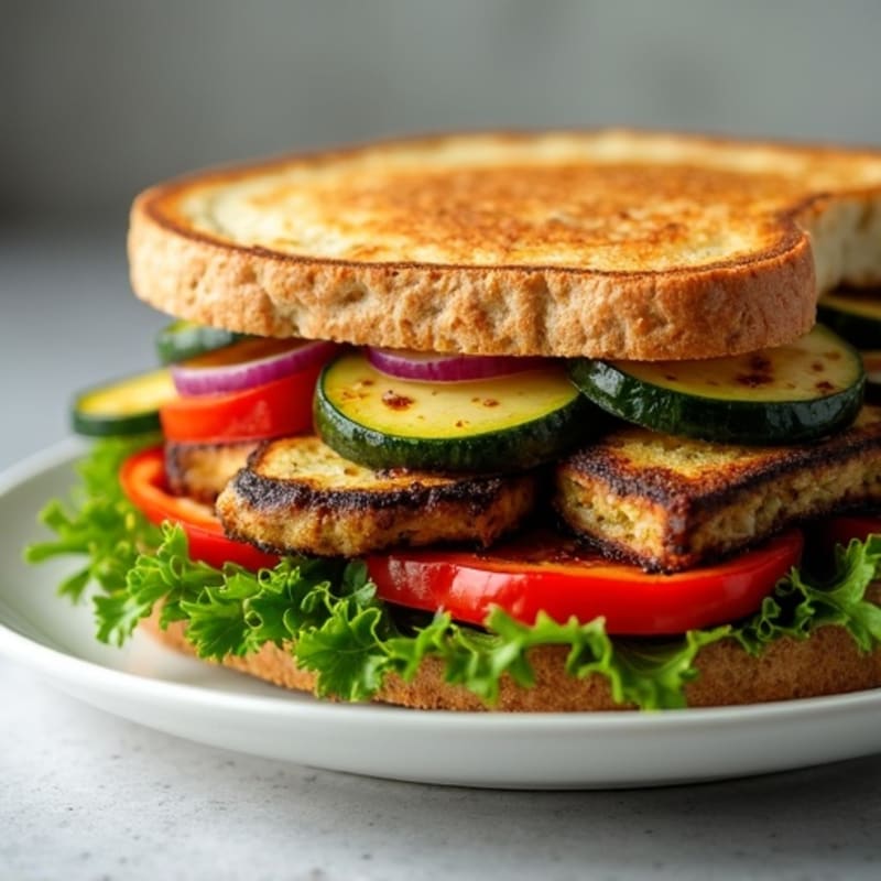 Herb-Marinated Grilled Vegetable Sandwich with Pesto