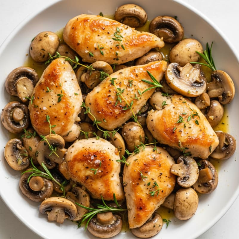 Garlic Butter Roasted Mushrooms with Herbs