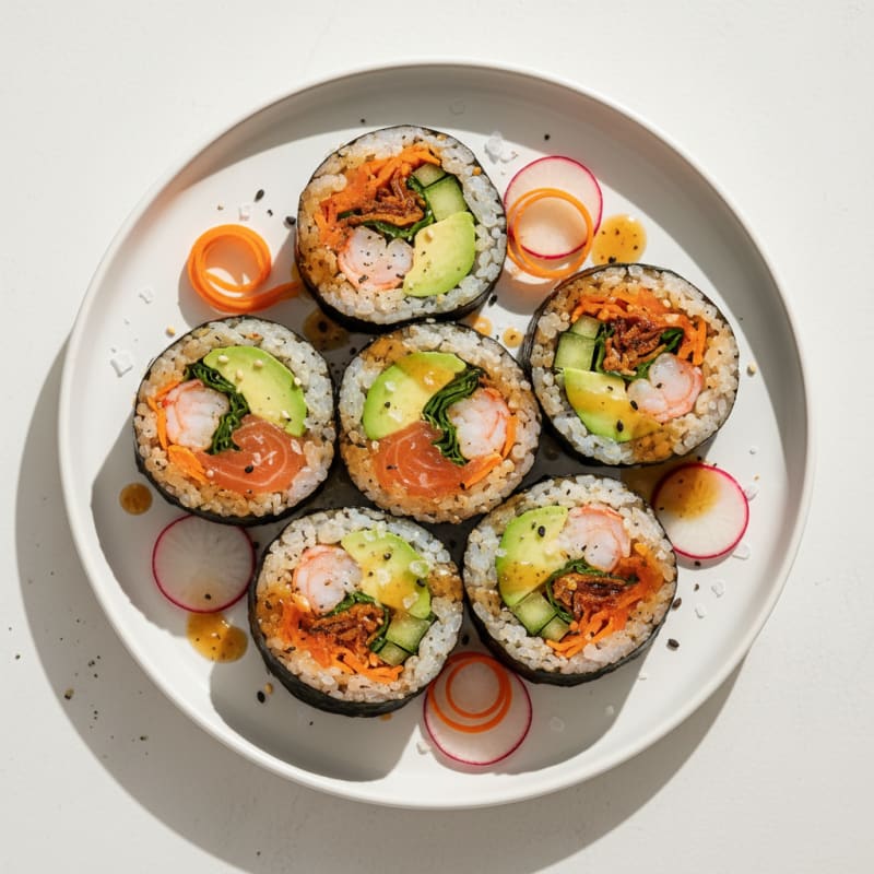 Zesty Fresh Sushi Rolls with Crispy Vegetables