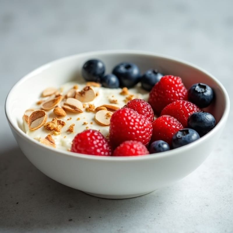 Cottage Cheese and Berry Protein Bowl with Almonds