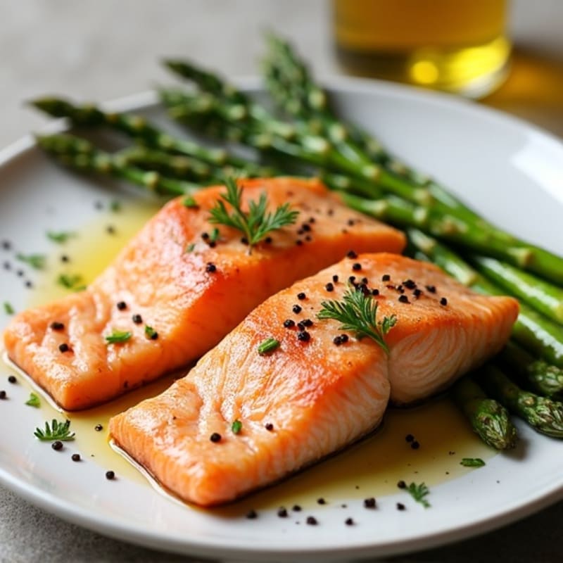 Flaky Baked Salmon with Roasted Asparagus