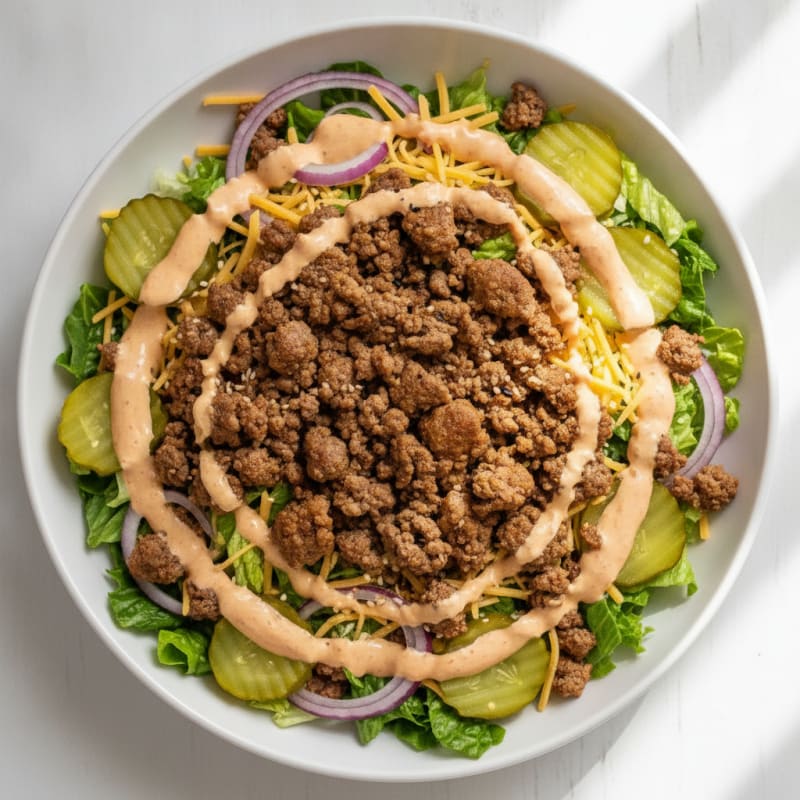 Ground Beef Big Mac Salad Bowl