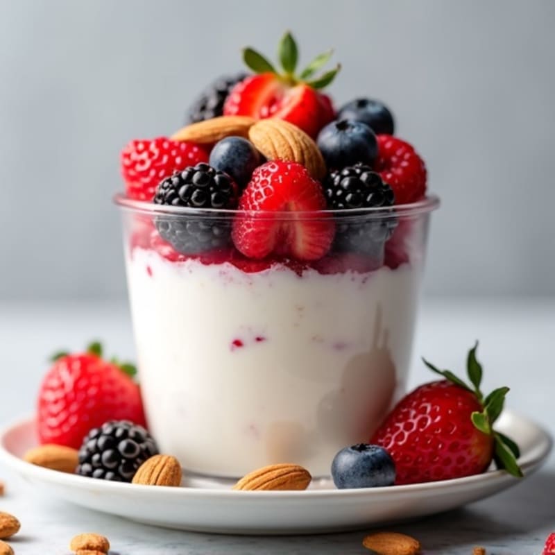 Greek Yogurt Protein Parfait with Mixed Berries