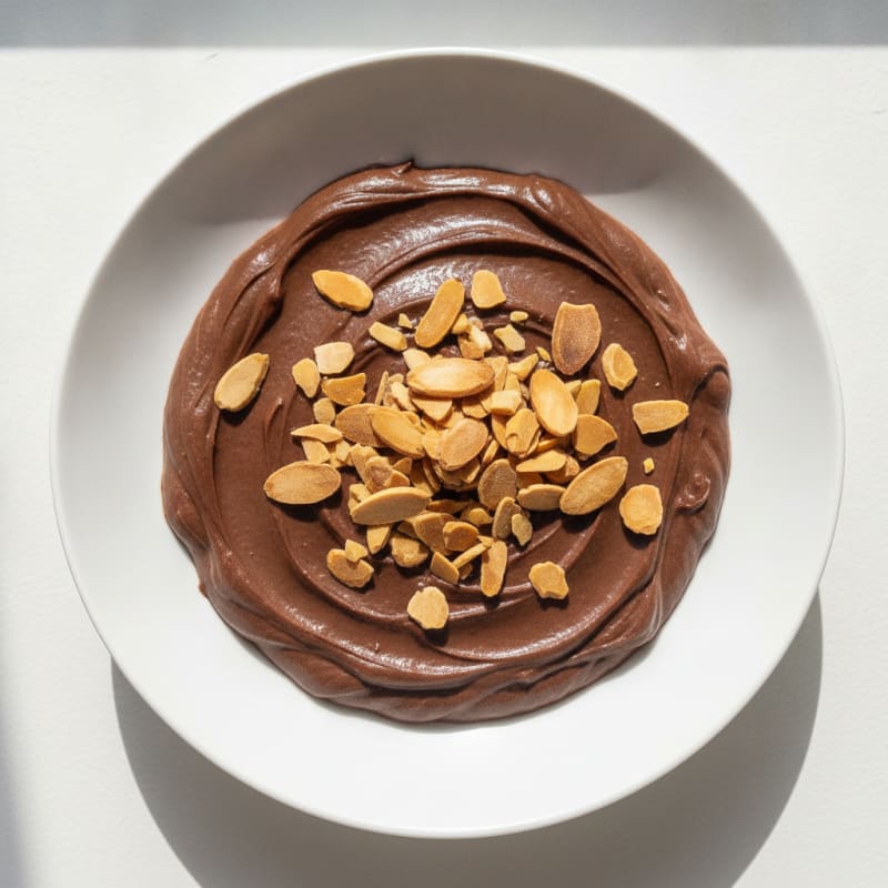 Silky Chocolate Protein Pudding with Toasted Almonds