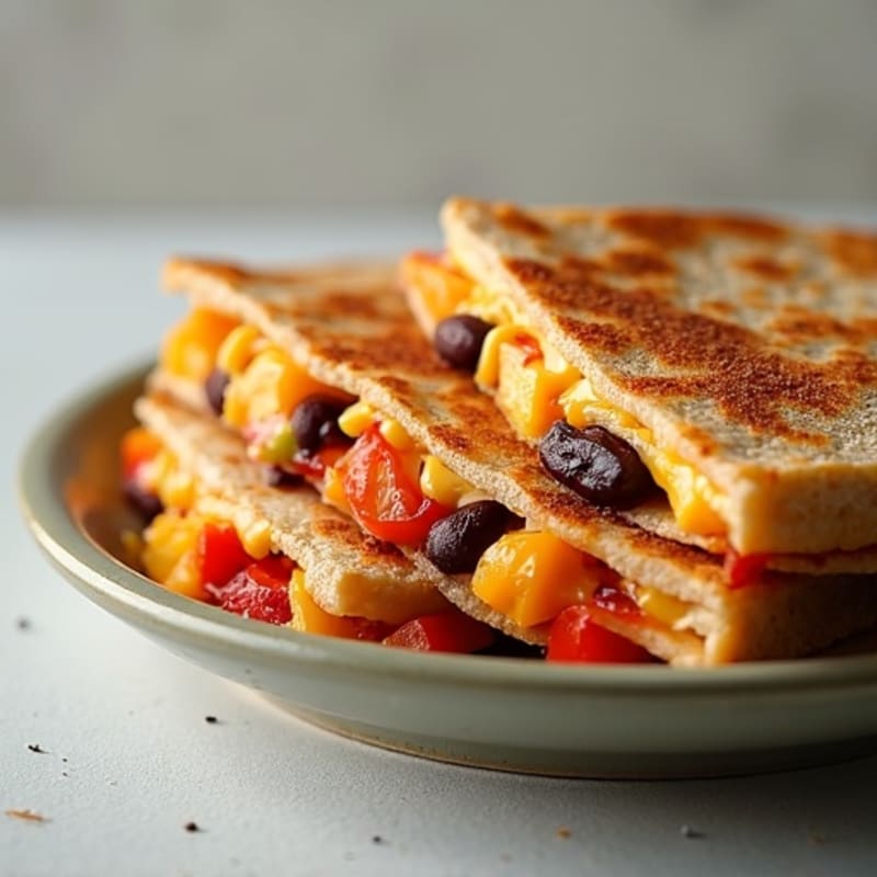 Crispy Chicken and Black Bean Quesadillas