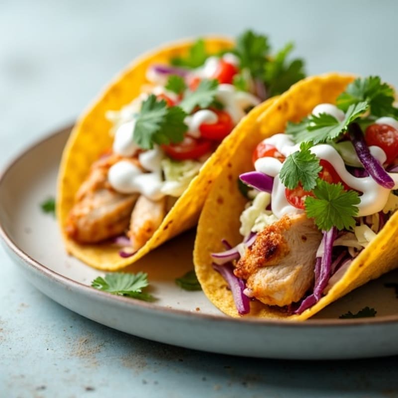 Roasted Chicken Tacos with Crunchy Cabbage Slaw