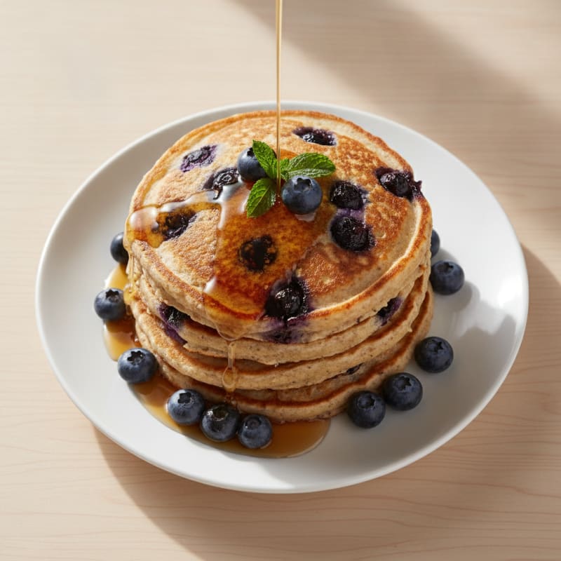 Blueberry Ricotta Protein Pancakes