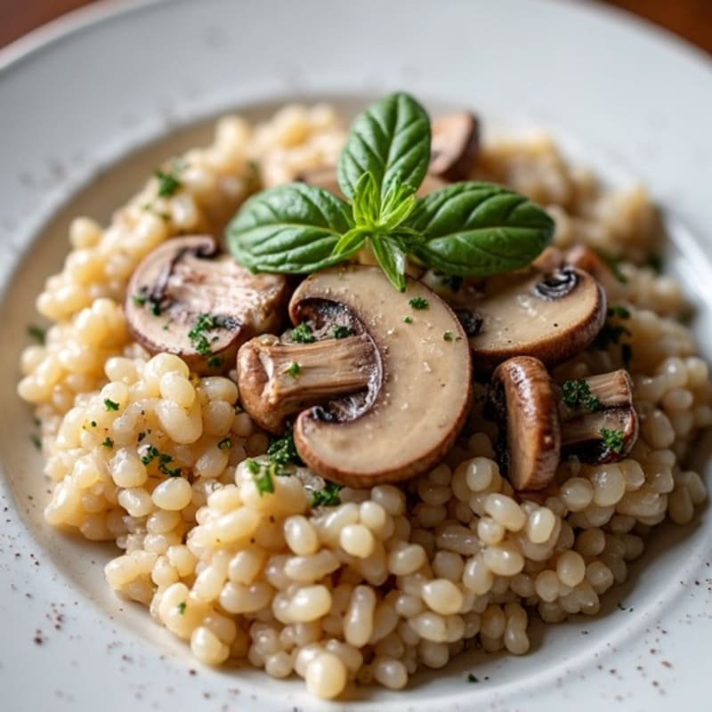 Creamy Mushroom Brown Rice Risotto