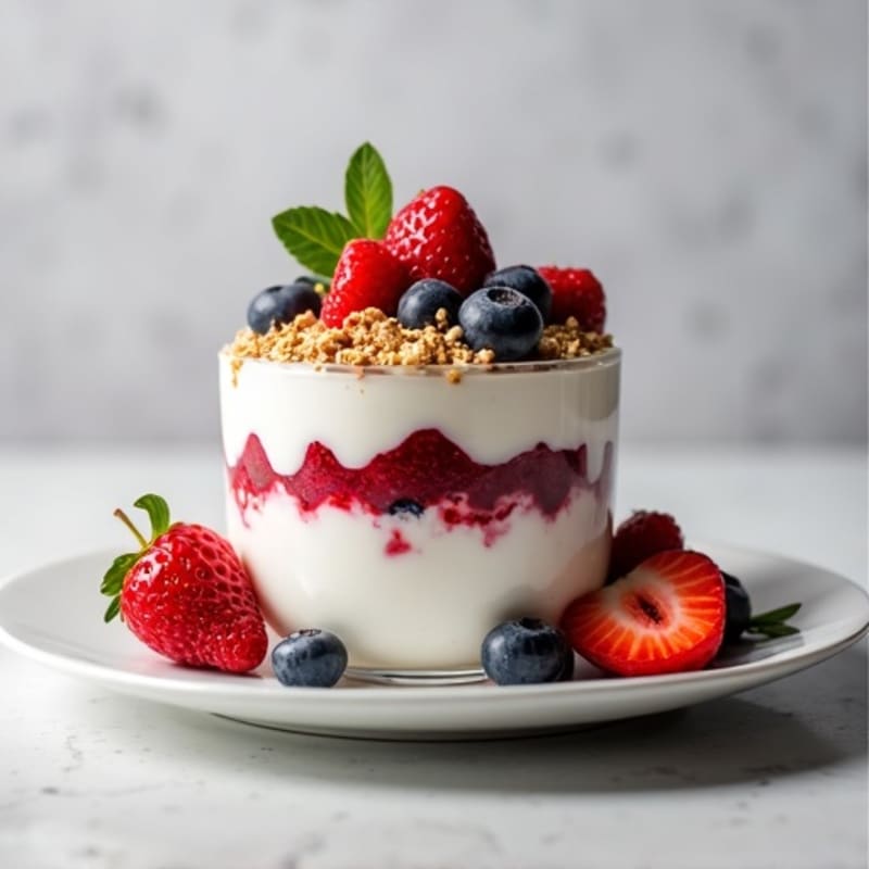 Greek Yogurt Protein Parfait with Mixed Berries