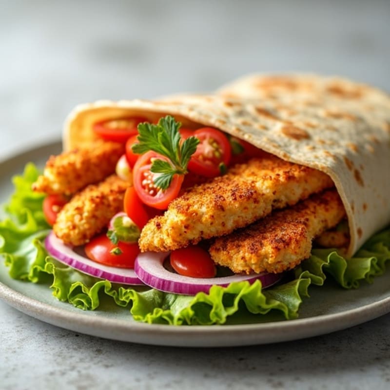 Spicy Chicken Crispy Crunchy Wrap with Fresh Salsa