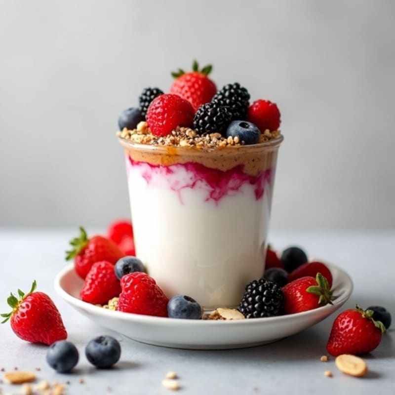 Creamy Greek Yogurt Parfait with Mixed Berries and Almond Butter