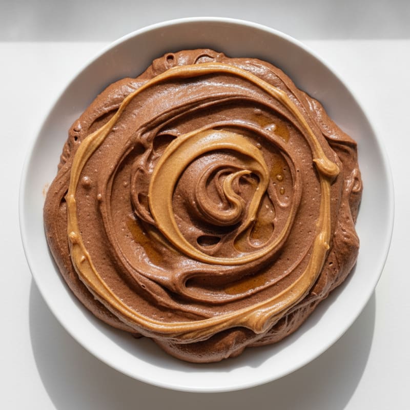 Chocolate Protein Mousse with Peanut Butter Swirl