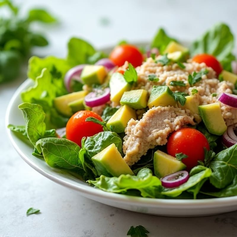 Lemon-Herb Tuna Salad with Crisp Greens and Crunchy Vegetables